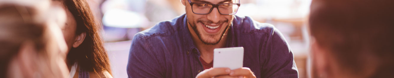 man using smartphone